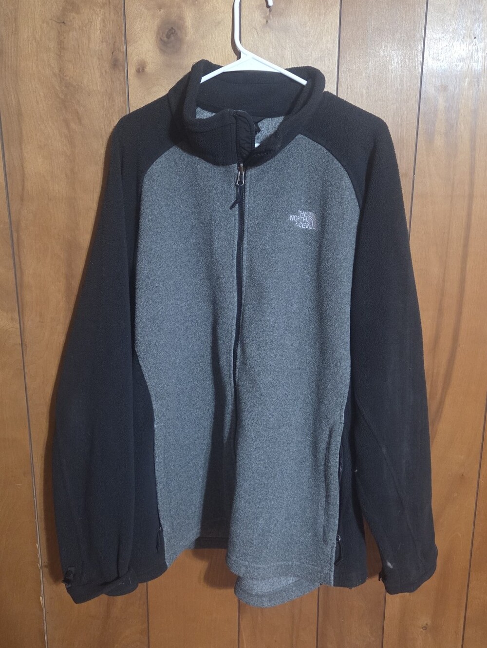 The North Face Flashdry Men’s Gray Color Block Full Zip Fleece Sweater Size XXL